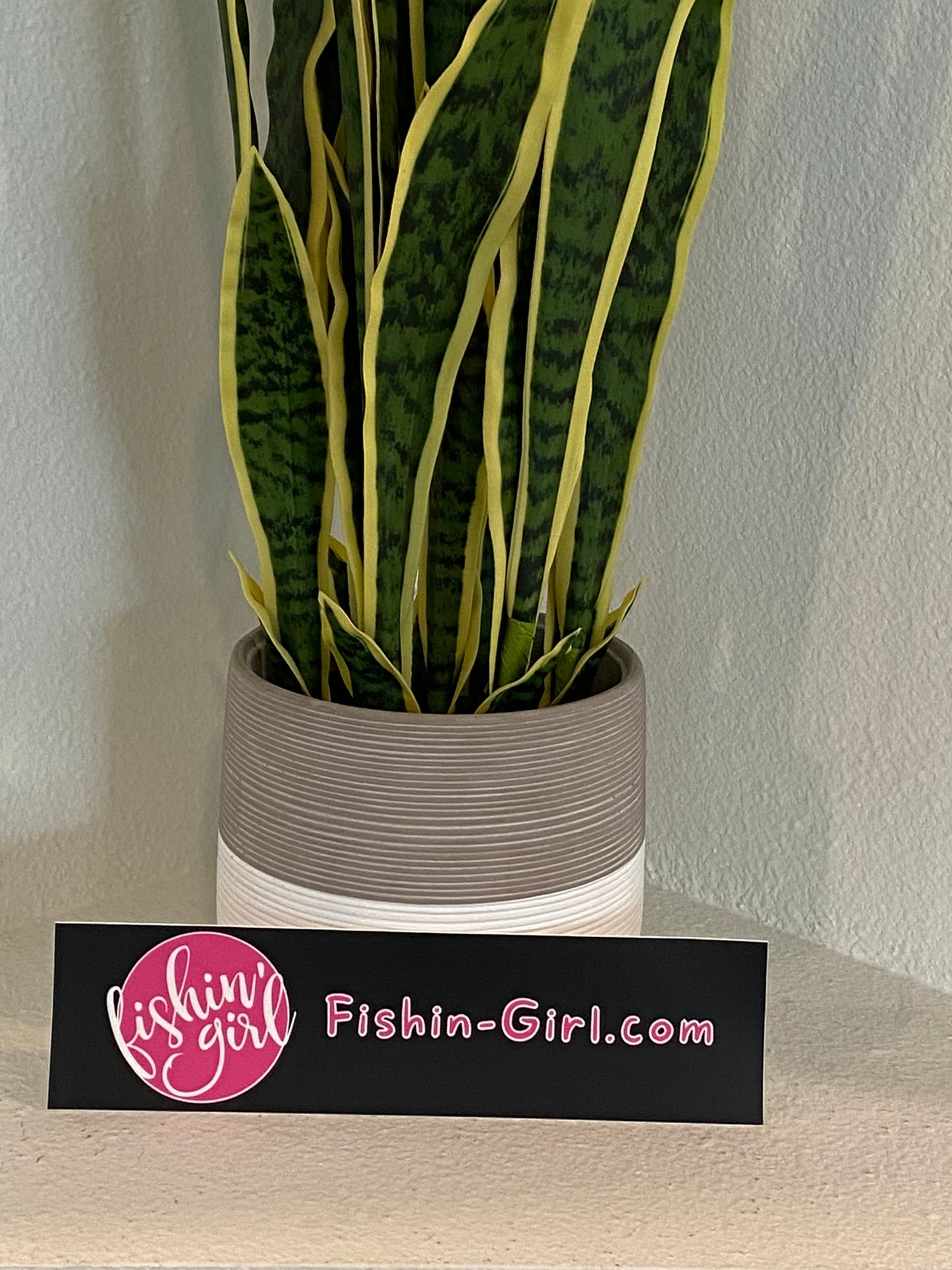 Fishin' Girl Bumper Sticker (11.5x3 in)