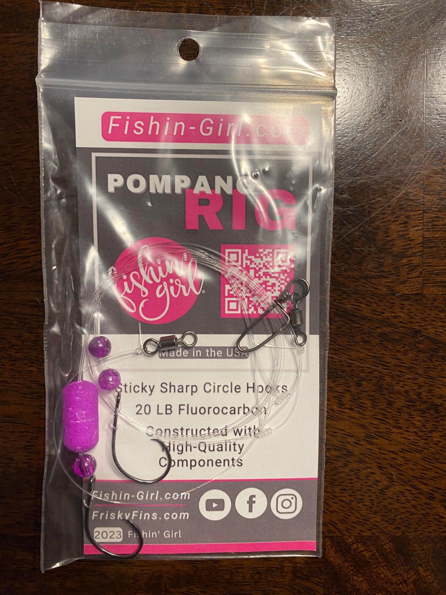 Fishin' Girl Pompano Rig for Surf Fishing * ONE RIG * 5 Color Options